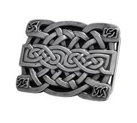 Boucle de ceinture, boucle de ceinture rectangulaire avec nœud celtique celtique occidental pour homme et femme, boucle de ceinture western tendance pour homme et femme., Argenté