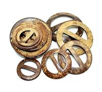 Boucle de ceinture en coquille de noix de coco naturelle, boucle en bois pour enfants, accessoires de vêtements de bricolage, taille mixte, artisanat en bois fait à la main, 55mm, 10 pièces/sac