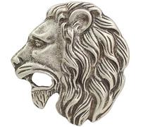 Boucle de ceinture tête de lion 4,0 cm | Buckle Boucle de ceinture interchangeable 40mm Massif | Tenue LARP et Médiévale | Vieux argent