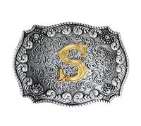 Boucle de ceinture Western Cowboy 3D Lettres de l'alphabet A à Z (sauf H et V) pour homme ou femme, s, Large