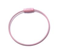 Boucle de clé électrique, Câble porte-clés à boucle de verrouillage à vis en acier inoxydable, multicolore, paquet de 5, 15 cm(Light Pink)