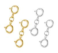 Boucle De Connexion 4 Pièces, Boucle À Piston À Double Tête À Ressort, Boucle D'Extension De Collier Et De Bracelet, Boucle De Queue De Bijoux, Boucle D'Anneau À Double Tête