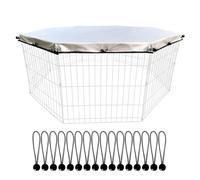 Boucle de cordon élastique - Housse de parc pour animaux de compagnie, panneaux d'exercice octogonal régulier | Couverture supérieure portative pliable et lavable en tissu maillé, couverture de parc r