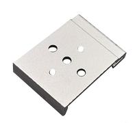 Boucle de montage robuste DIN 35 mm pour systèmes C45, support en alliage d'aluminium avec 5 trous pour une installation stable du panneau électrique (argenté)