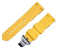 Boucle de montre à caoutchouc douce de 24 mm Nature pour bracelet Panerai Bouton pour PAM111 / 441/389 Accessoires de bande de montre à courroie (couleur: orange, taille: boucle pliante de 24 mm)