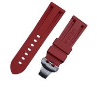 Boucle de montre à caoutchouc douce de 24 mm Nature pour bracelet Panerai Bouton pour PAM111 / 441/389 Accessoires de bande de montre à courroie (couleur: orange, taille: boucle pliante de 24 mm)