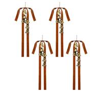 Boucle de Noël Velvet - 4 Pièces Vintage Christmas Tree Loops avec cloches, Décoration pour Couronne de Cheminée Mur Escalier Mur Guirlande Fenêtres | Boucles en Tissu Festif Bijoux Célébration