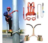 Boucle de pied pour l'escalade des poteaux électriques avec harnais de sécurité, réutilisable, antidérapant, équipement d'escalade pour travaux électriques, pic réglable (25 cm)