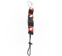 Boucle de plongée avec clip en acier inoxydable pour palmes et tuba Noir pour sangle en nylon rouge pour caméra sous-marine et embout buccal Fixation sécurisée sur le gilet Bcd 31 cm de long
