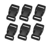 sourcingmap 6pcs Boucle Attache Sangle Sac à dos valise plastique sangle Boucle à déclenchement rapide côté 15mm Noir
