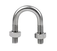 Boucle de serrage ronde en U en acier inoxydable 304, largeur intérieure 22-114 mm, collier de serrage M10 en U avec écrous, 1 pièce(10X25mm)