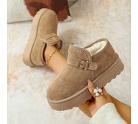 Boucle de style bohème mignonne, nouvelles bottes de neige mode femme grande taille avec modèle explosif, chaussons moelleux pour le porter en extérieur/intérieur en automne/hiver, bottes fourrées à s