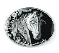 Boucle de tête de cheval, boucle de ceinture pour homme Western Cowboy Leaf Tête de cheval Boucle de ceinture pour homme, femme, adaptée pour ceinture de 3,8 cm