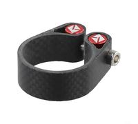 Boucle de verrouillage en fibre de carbone pour tube de selle 27 230 831 6 mm, CNC poli pour lisse, mise à niveau parfaite pour les vélos (34,9 mm, noir)