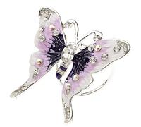 Boucle d'écharpe papillon strass émail femme bleu, as described, Plastique, comme description