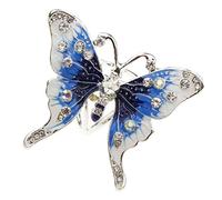 Boucle d'écharpe papillon strass émail femme bleu, as described, Plastique, comme description