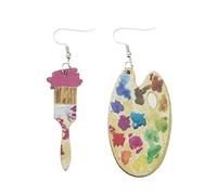 Boucle D'Oreille Anneau Teacher's Day d'oreilles Cadeau Livre Pinceau Imprimer d'oreilles Contracté Show Tempérament Bijoux Argent Femme (B, One Size)