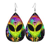 Boucle D'Oreille Arc-En-Ciel Éclaboussures Espace Alien Troisième Œil Boucles D'Oreille Pendantes Rétro Boucles D'Oreilles Femme Confortables Boucle D'Oreilles Pendantes En Cuir Pour Filles