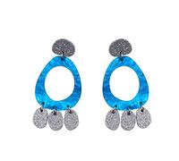 Boucle D'Oreille Argent Pâques carotte d'oreilles mignon d'oreilles carotte déclaration mode Pâques vacances bijoux accessoires pour femmes filles (Blue, One Size)