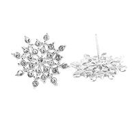 Boucle D'Oreille Argent Tempérament Brillant Incrusté D'oreilles Flocon De Neige Cubic Zirconia Winter Snowflakes D'oreilles Élégantes Starstruck Snowflake Sans (Silver, One Size)