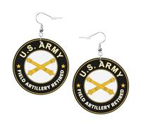 Boucle D'Oreille Artillerie De Campagne De L'Armée À La Retraite Leather Earrings Tendance Boucles D'Oreille Pendantes Légères Boucle D'Oreilles Pendantes En Cuir Pour Fête Decorations