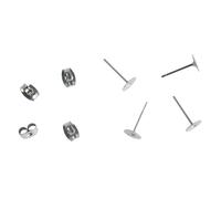 Boucle D'oreille Av. Plaque, Ø 6mm, Platine, 4 Pces