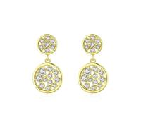 Boucle Doreille Cartilage Femme, Clou Argent 925 Boucle D'Oreille Or Double Cercle avec Plusieurs Zircones Cubiques Rondes pour Graduation