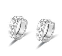 Boucle Doreille Cartilage Femme, Creole Argent Femme Plaqué Argent Losange Irrégulier 9.5X3.5mm pour Fête Des Mères Bijoux