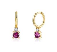 Boucle Doreille Cartilage Femme, Creoles Argent Femme 925 Rose Rouge avec Zircone Cubique pour Anniversaire Bijoux