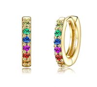 Boucle Doreille Cartilage Femme, Créoles en Or Argent Sterling S925 Zircone Cubique Rond 21X4mm pour Saint Valentin Bijoux