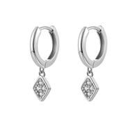 Boucle Doreille Cartilage Femme, Creoles Femme Argent Argent Sterling S925 Pendentif Poli en Losange et Zircone Cubique 12mm pour Graduation