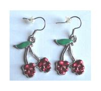 Boucle D'oreille Cerise Crane Tete De Mort Pinup Gothique Rock Roll