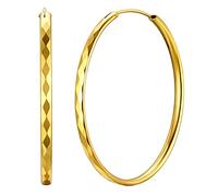 Boucle d'oreille Creole Or Femme 50mm Bijoux Anneaux Creoles Bijoux Femme Or boucles d'oreilles pour femmes