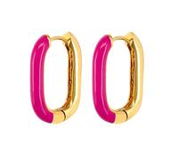 Boucle D'Oreille, Creoles Rouges Or Argent Sterling S925 avec Émail pour Femme Nouvelle Année Bijoux