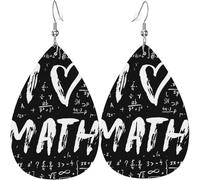 Boucle D'Oreille En Cuir J'Aime Les Mathématiques Leather Earrings Tendance Boucles D'Oreille Pendantes Légères Boucle D'Oreille Pour Decorations Filles