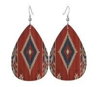 Boucle D'Oreille En Cuir Motif Tribal Rétro Amérindien Du Sud-Ouest Américain Leather Earrings Tendance Boucles D'Oreille Pendantes Lightweight Boucle D'Oreilles Pendantes En Cuir Pour Fête