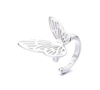 Boucle d'oreille en forme de papillon creux en argent sterling 925 - Boucle d'oreille à clip pour cartilage, tragus, faux cerceaux non percés, bijoux cadeau pour femmes et filles, Small, Argent