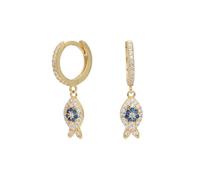 Boucle d'oreille en forme de poisson en argent sterling incrusté de zircones pour femmes européennes et américaines, Métal