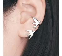 Boucle d'oreille en Forme d'hirondelle en Argent Sterling 925, Boucle d'oreille grimpante Simple A4065-Argent (1 pièce) - Oreille Gauche