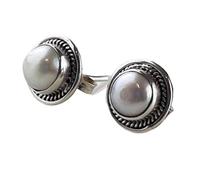 Boucle d'oreille en perle d'eau douce naturelle rare de 5 mm | Fabriquée en argent sterling 925 plaqué argent | Forme ronde plaquée, puce solitaire lisse, style minimaliste | LK_VSTD_0663