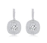 Boucle d'oreille en zirconium jaune des femmes trois fois, bord du pendentif