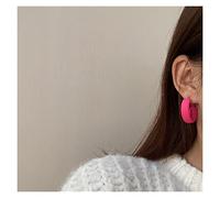 Boucle d'oreille exagérée grande cerceau rose rond pour femme bijoux de bijoux haut de gamme