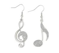 Boucle d'oreille femm,Les boucles d'oreilles note de musique, incrustées de cristal de zircon cubique, matériau anti-allergique, peuvent être utilisées comme cadeau d'anniversaire pour les filles
