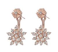 Boucle D'Oreille Femme Argent Belles d'oreilles flocon de neige Zircon Micro incrustation d'oreilles pour femmes petites fraîches femmes Bijoux Argent Femme (Gold, One Size)