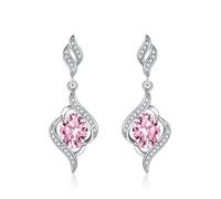 Boucle Doreille Femme, Boucle D'Oreille Clou Zirconium Rose Bague Solitaire Enroulée de Ruban 35.5X12.9mm pour Bal de Promo Bijoux