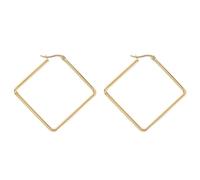 Boucle D'Oreille Femme, Boucles D'Oreilles Créoles Acier Inoxydable Or Losange Creux pour Mariage Bijoux