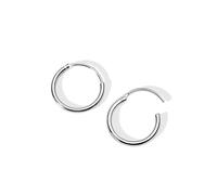 Boucle Doreille Femme, Créoles en Acier Inoxydable Argent Cercle Hautement Poli 12X12mm pour Fête Des Mères Bijoux