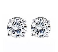 Boucle D'Oreille Femme d'oreilles circulaires en cuivre et Zircon pour hommes et femmes, d'oreilles de personnalité, classiques Hip Hop, nouvelle d'europe des états- Piercing (Silver, One Size)