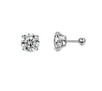 Boucle d'Oreille Femme Edelstein 1 paire de boucles d'oreilles à tige en acier inoxydable for cartilage et hélix, bijoux de piercing for femmes et hommes, 3 à 8 mm(1 Pair Size 8mm)