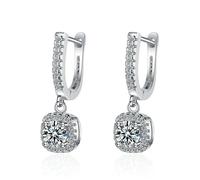 Boucle d'Oreille Femme Edelstein Boucles d'oreilles éternité en argent for femme, élégantes et scintillantes en oxyde de zirconium, accessoires for femme, bijoux classiques